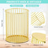 2Pcs ( Square + Circle ) Post Note Holder + Pen Holders,Gold Metal suit for Desk Memo?tableware?flowers?marker pencil Storage,Home Office Supplies...