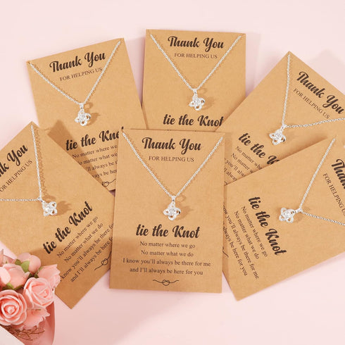 YANCHUN 2/4/6Pcs Bridesmaid Gifts Love Knot Necklace for Women Bridesmaid Necklace from Bride Bridesmaid Jewelry Wedding Gifts Set...