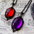 MIFYNN Gothic Stardust Crystal Cameo Necklace Red Purple Crystal Pendant Necklace Vintage Satan Demon Halloween Jewelry for Women...