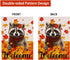 Welcome Fall Maple Leaves Garden Flag 12.5x18 Inch Double Sided, Seasonal Raccoon Autumn Rustic Yard Outdoor Decoration...