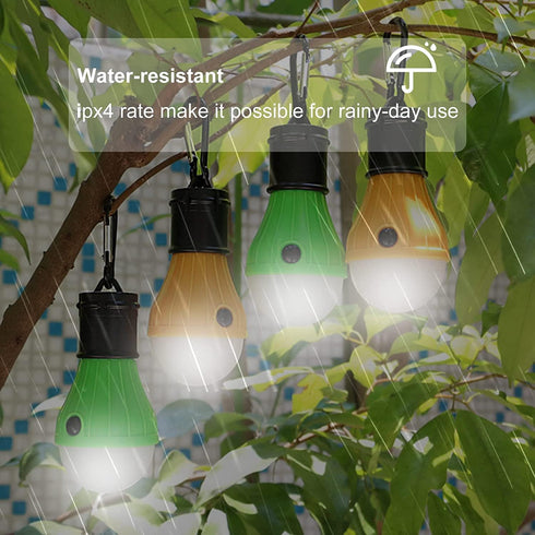 LED Camping Tent Lantern, Portable Outdoor Waterproof Emergency Light Bulb, Battery Powered with Clip Hook, Super Bright, for Hiking, Party?Campin...