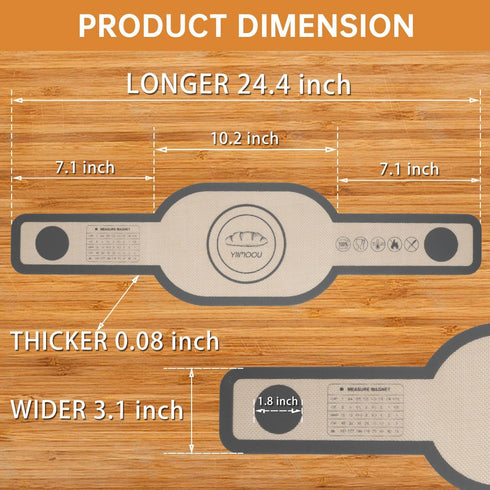 Silicone Bread Sling Dutch Oven, 2 PCS Non-Stick & Easy Clean Reusable Silicone Bread Baking Mat With Long Handles, Easy to Transfer Sourdough Bre...