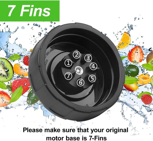 SS101 Replacement Blade for Ninja Blender Accessories, 7-Fins Blender Blade Compatible with Nutri Ninja Foodi Power Blender SS101, SS101TGT, CO351...