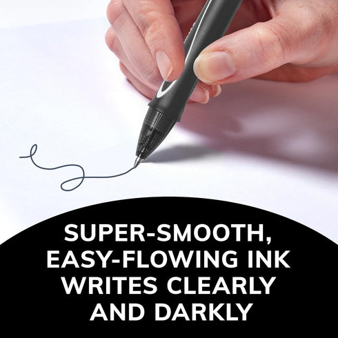 BIC Gelocity Quick Dry Black Gel Pens, Medium Point (0.7mm), 8-Count Pack, Retractable Gel Pens With Comfortable Full Grip...