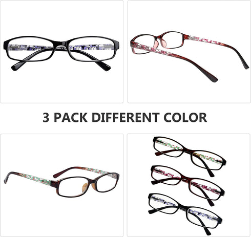Eyekepper 4 Pairs Reading Glasses for Women Reading Striped Pattern Stylish Reading Eyeglasses...