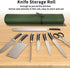 Knife Roll, Chef Knife Bag, Waxed Canvas Heavy Duty Knife Pouch with 7 Slots, Knife Bags for Chefs Professional with Knife Tip Protectors Tool Sto...