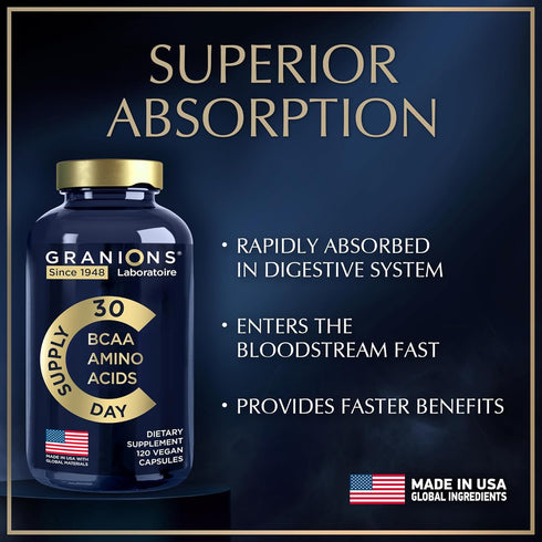Essential Amino Acids Supplement for Men & Women - All 9 BCAAs EAA Supplements Lysine, Tryptophan, Isoleucine Advanced Amino Formula - Perfect Ami...