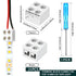 25 Pack Solderless White Led Tape Light Connectors Tighten Screw Terminal Blocks 2 Pin 10mm Connector with Screwdriver Wire to Strip Connector for...