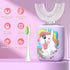 Kids Electric Toothbrush U Shaped Toddler Auto Sonic Toothbrushes with 4 Brush Head,Cartoon Unicorn Ultrasonic Toothbrushes for Children 2-12 Year...