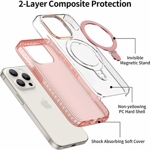 Designed for iPhone 14 Pro Max Magnetic Case with Stand,Compatible with MagSafe,14 Pro Max iPhone Case,Dual Layer Phone Case[Military Drop Protect...
