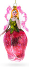 Enchanting Fairy in a Rose Dress Glass Christmas Ornament...