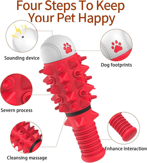 Dog Toys for Chewers Indestructible, Durable Dog Toys for Aggressive Interactive Dog Toys Squeaky Soft and Safe Teeth Cleaning Small Medium Dogs a...