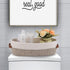 Woven Storage Basket for Toilet Tank Top,Farmhouse Home Decor Organizing Basket for Bathroom,Table and Counter 13"x5.9"x4" Apricot Stitching White...