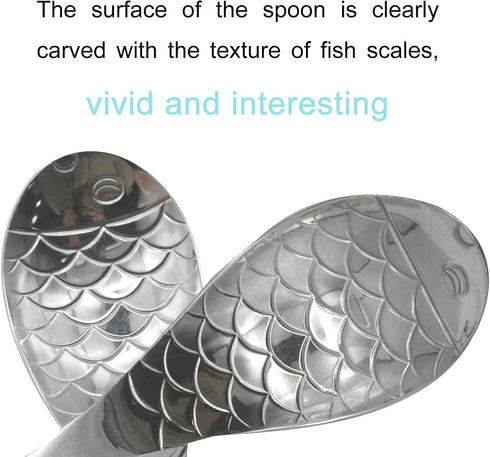 2Pcs 6.3inch Fish Spoon 18/10(304) Stainless Steel Flatware for Soup Porridge Dessert Cereal Rice(Silver)...