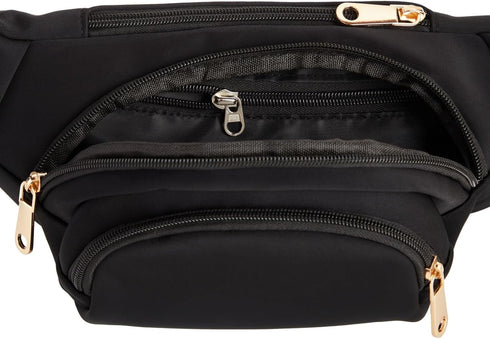 Zodaca Black Extra Large Fanny Pack Plus Size, Crossbody Bag with Adjustable Belt Straps Fits 34-60 Inch Waist (Expands to 5XL)...