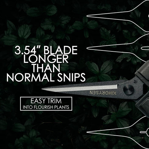 Buds Leaf Stem Fruit Flower Garden Scissors Non-stick Resin Resist Blade 8.58" Precision Micro-Tip Pruning Shears Bigger Grip Pruner Snips Effort-...