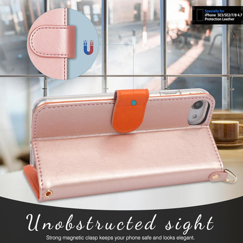 FYY Designed for iPhone SE Case 2022 (3rd Gen) / 2020 (2nd Gen) / 7 / 8 , Luxury PU Leather Wallet Phone Case with Card Holder Flip Kickstand Cove...