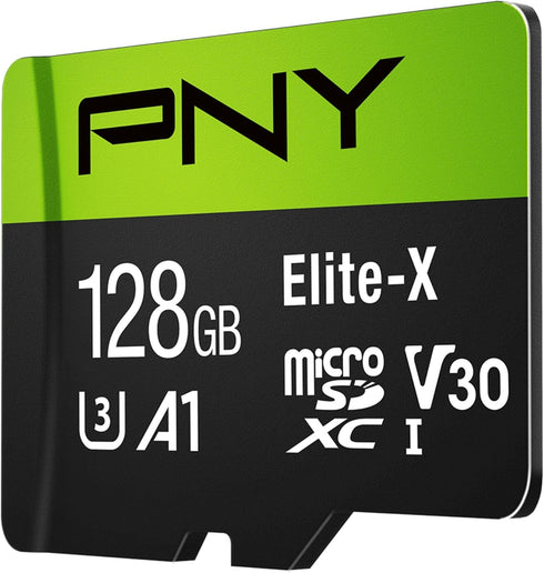 PNY 128GB Elite-X Class 10 U3 V30 microSDXC Flash Memory Card - 100MB/s, Class 10, U3, V30, A1, 4K UHD, Full HD, UHS-I, microSD...