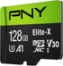 PNY 128GB Elite-X Class 10 U3 V30 microSDXC Flash Memory Card - 100MB/s, Class 10, U3, V30, A1, 4K UHD, Full HD, UHS-I, microSD...