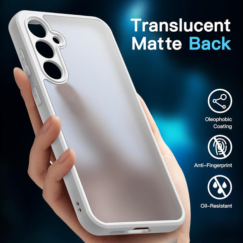 JETech 3 in 1 Matte Case for Samsung Galaxy S23 FE 6.4-Inch with 2-Pack Tempered Glass Screen Protector, Translucent Frosted Shockproof Phone Cove...