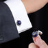 HAWSON Rotatable Navy Blue Globe Cufflinks for Man Shirts....