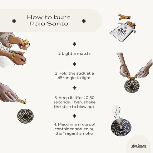 Luna Sundara Palo Santo Sticks from Peru Sustainably Wild Harvested Quality Hand Picked 100 Grams Authentic Smudge Sticks Includes a Reusable Draw...
