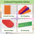 8 Inch Colored Jumbo Craft Sticks - 60 PCS Extra Large Natural Premium Wood, Rainbow Wooden Popsicle Sticks, Wide Lollipop Sticks for DIY Crafting...