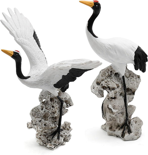 2-Pack Miniature Garden Crane Statues, Bird Art Bonsai Decor Garden Fairy Sculptures Crane...