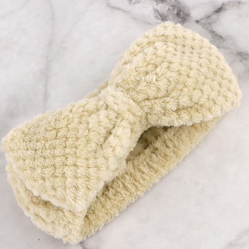 YISSION 4PCS Spa Headband with Bow No Slip Head Band for Face Wash Makeup Skincare Facial Headband Elastic Hair Band Microfiber Headbands for Wome...