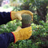 OZERO Leather Work Gloves Flex Grip Tough Cowhide Gardening Glove for Wood Cutting/Construction/Driving/Garden for Men and Women 1 Pair (Gold,Larg...