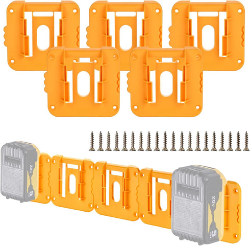5 Pack Battery Holder for Dewalt 20V Battery,Battery Holder Fit for DCB200 DCB201 DCB202 DCB203 DCB204 with 20 Screws No Battery...
