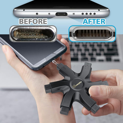 iPhone Cleaning Kit Port Cleaner Repair & Restore Tool for iPad Pro Watch Cell Phone Charging Port, Lightning Charger Cables Speaker Airpod Cleani...