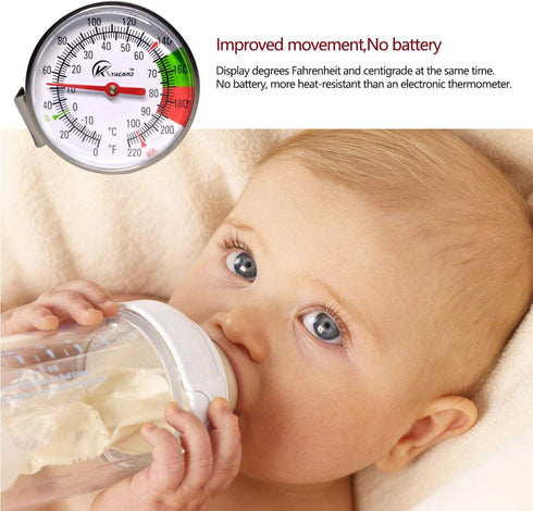 KT THERMO Instand Read 2-Inch Dial Thermometer,Best for The Coffee Drinks,Chocolate Milk Foam...