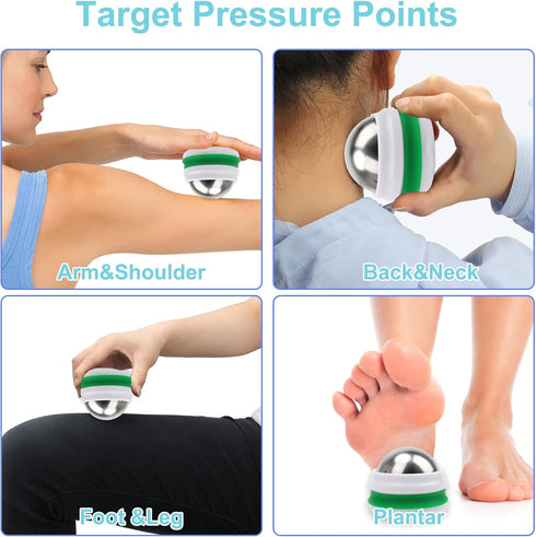AHIER Cold Massage Roller Ball, Cold Therapy Relief, Free Rolling Removable Gel Ball Deep Tissue Massage Pain Relief, Great Tool for Back/Neck Pai...