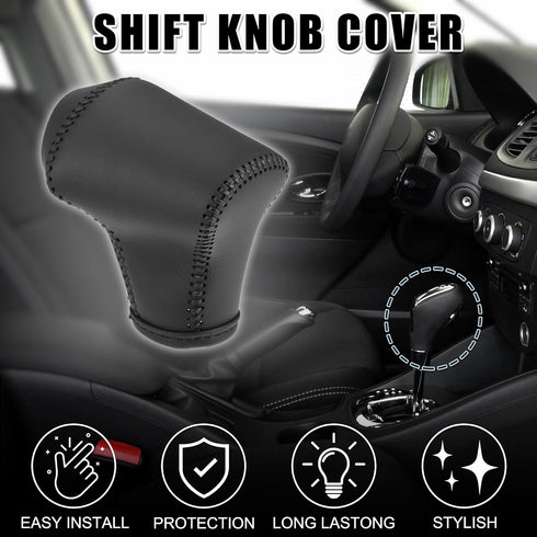 Gear Shift Knob Cover for Kia Rio 4 K2 Sportage Ql kx5 Optima K5 NIRO 2017 2018 2019 with Black Stitches Durable | Transmission Shifter Boot Lever...