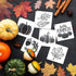 30 Pieces Fall Stencils for Painting on Wood, 3x3 Inch Hello Fall Pumpkin Stencils Autumn Leaf Thanksgiving Gnome Stencils for DIY Crafts Card Orn...