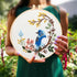 Embroidery Kit for Beginners 4 Sets, Hand DIY Cross Stitch Kits Include 4 Pack Floral and Hummingbird Patterns, 4 pcs Embroidery Hoops, Color Need...