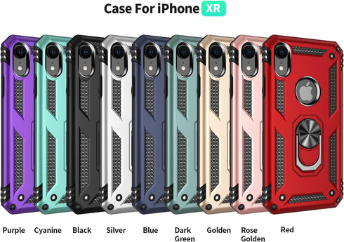 SunStory Compatible with iPhone XR Case with HD Screen Protector, Phone Case with Magnetic Ring Kickstand for iPhone XR 2018,Green...