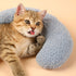 Cat Pillows for Indoor Cats, Soft Fluffy Dog Calming Pillow, Little Dog Pillows, U Shaped Half Donut Cuddler with Cute Embroidery, Washable Neck P...
