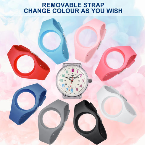 SIBOSUN Wrist Watch Nurse Watch Easy to Read Watches for Medical Students, Nurse, Doctors, Quartz Analog Second Hand Luminous Waterproof Silicone ...