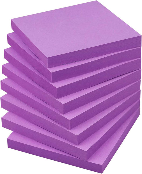 Sticky Notes 3x3 Self-Stick Notes Bright Colors Sticky Notes 8 Pads 80 Sheet/Pad (Purple)...