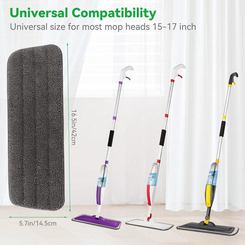 16.5 Inch Flat Mop Refills: 10 Pack Upgraded Microfiber Replacement Mop Pads for Floor Cleaning - Reusable Flat Replacement Mop Refills Heads for ...
