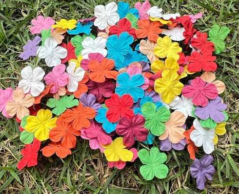 100 Pcs Patch Hydrangeas Flowers 25x25mm Mulberry Paper Flowers Scrapbooking Wedding DIY Craft Supplies Card. (10 Colos)...