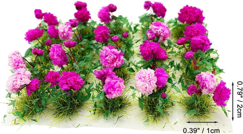 20Pcs Miniature Flower Cluster Grass Flower Tufts for Mini Dollhouse Fairy Garden Railway Simulated Static Scenery Micro Landscape Model (Rose)...