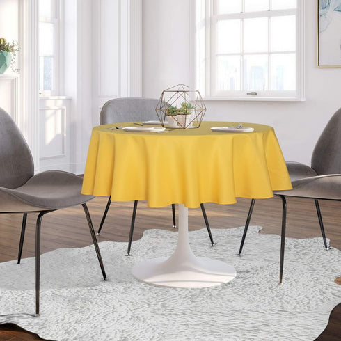 sancua Round Tablecloth - 60 Inch - Water Resistant Spill Proof Washable Polyester Table Cloth Decorative Fabric Table Cover for Dining Tables, Bu...