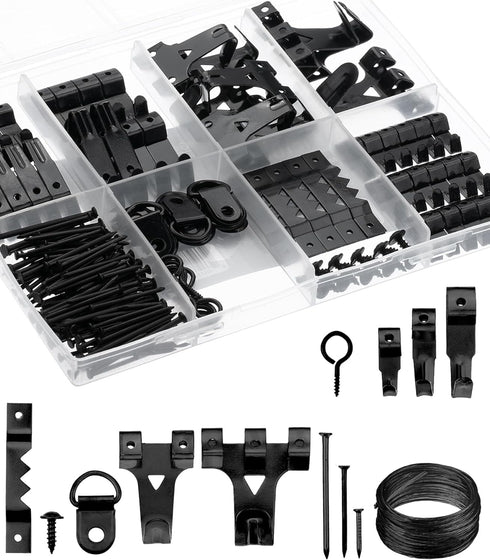 Mr. Pen- Picture Hanging Kit, 220pc, Black, Picture Hangers, Nails for Hanging Pictures, Wall Hangers, Picture Hanging, Picture Hanging Hooks, Fra...