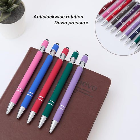 Funny Pens, 12 Pcs Pens Fine Point Smooth Writing Pens, Sarcastic Ballpoint Pens with Screens Touch Stylus Tips, Black Ink 1.0 Mm Snarky Pens, Gif...