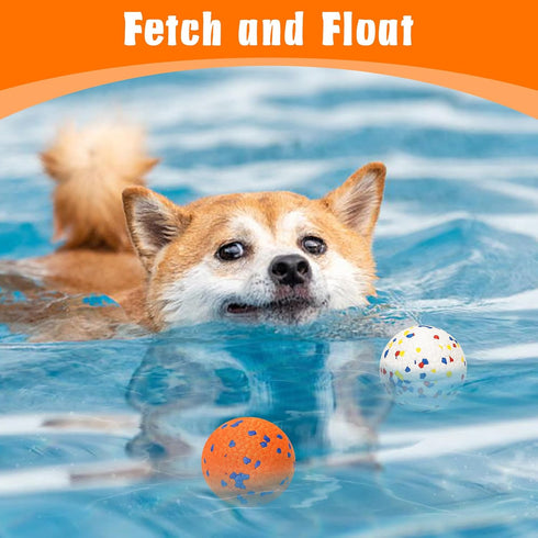 Dog Balls for Aggressive Chewers, Indestructible Bouncy Floating Balls for Training Dog Catch and Fetch, Sturdy Solid Tennis Ball Toys for Large M...