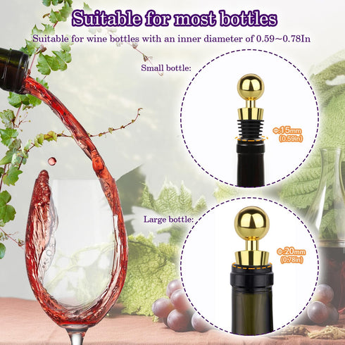 3 Pcs Wine Stopper Bottle Stopper Wine Saver, Yimerlen Silicone Vacuum Wine Bottle Corks, Reusable Wine Stopper Used for Bar, Holiday Party Keep W...