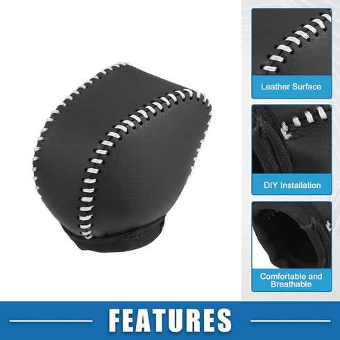 Automatic Gear Shift Knob Cover Sheath Transmission Shift Lever Boots for Lexus NX250 NX350 RX350 RX450h 2022-2023 Faux Leather Black w/White Stit...